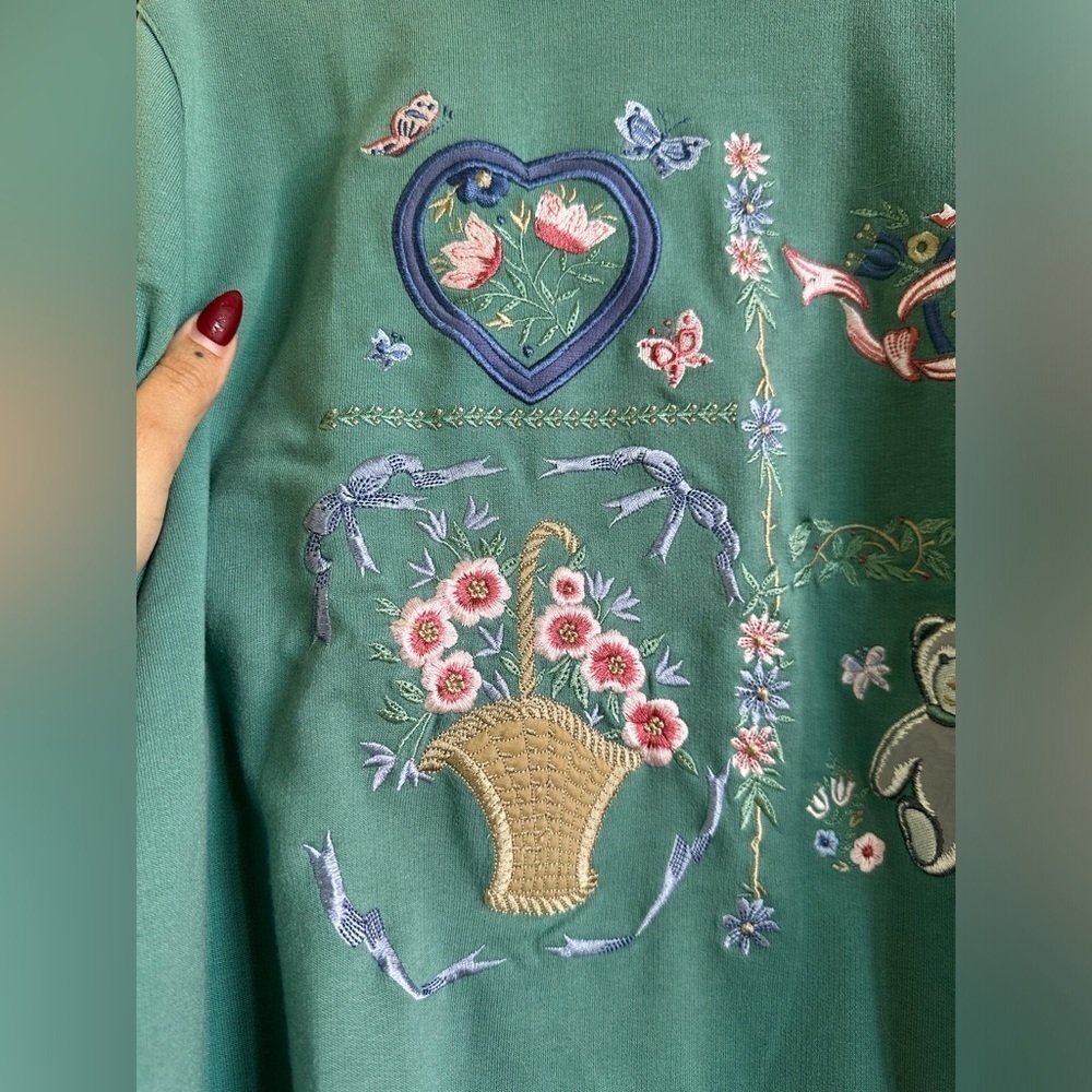 Alfred Dunner Vintage Embroidered Grandma Core Sweater. Size Med. EUC - Picture 5 of 9